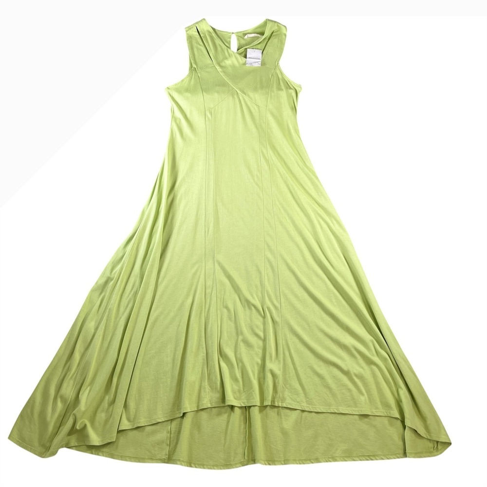 Soft Surroundings Green Cotton Modal Alana High Low Maxi Dress Size Medium